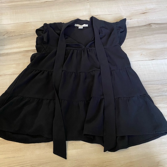 Monteau Tops - Monteau Los Angeles Stretch Sleeveless Black Blouse Top Medium-##107